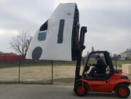 Echtes Cockpit vom Rumpf getrennt